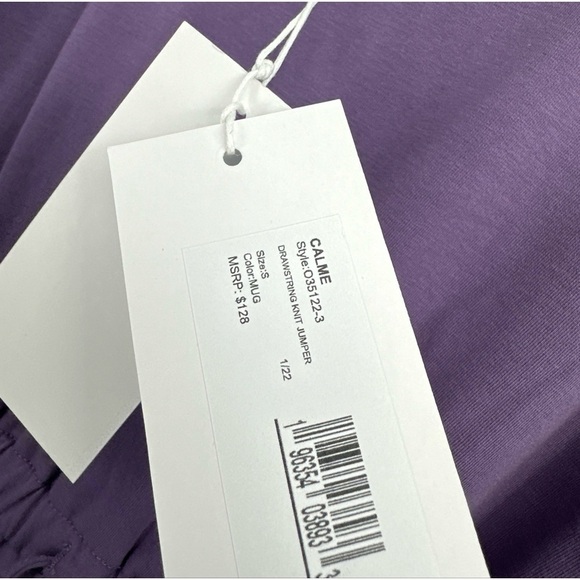 Johnny Was Calme Drawstring Knit Jumpsuit in Purple Size Small NWT - Picture 3 of 4